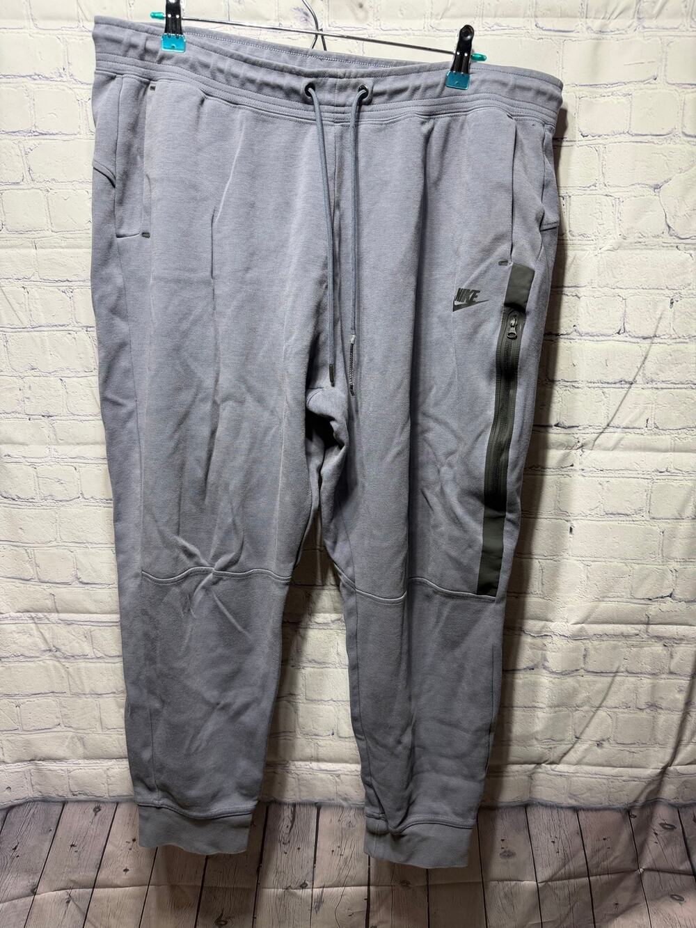 Nike Mens Club Fleece Joggers Blue Gray Size 1X Casual Athleisure Activewear